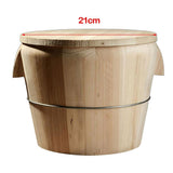Maxbell  Japan Bargain Hangiri Wooden Sushi rice Mixing Bowl with Lid portable 21cm