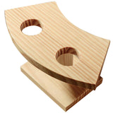 Maxbell  Natural Wooden Food Cone Display Tamaki Stand Sushi Hand Roll Holder 2 Hole