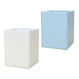 Maxbell White Plain Square Leather Pen Container Brush Pot Tabletop Storage Box - Aladdin Shoppers