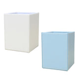 Maxbell White Plain Square Leather Pen Container Brush Pot Tabletop Storage Box - Aladdin Shoppers