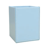 Maxbell Blue Plain Square Leather Pen Container Brush Pot Tabletop Storage Box - Aladdin Shoppers
