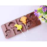 Maxbell 6 Holes Lollipop Chocolate Candy Bath Bombs Mould Silicone Monkey