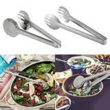 Max Stainless Steel Salad Bread BBQ Buffet Food Tongs Clip Clamp Single Tooth