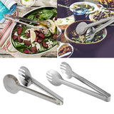 Max Stainless Steel Salad Bread BBQ Buffet Food Tongs Clip Clamp Single Tooth