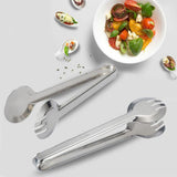 Max Stainless Steel Salad Bread BBQ Buffet Food Tongs Clip Clamp Single Tooth