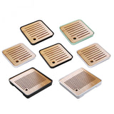 Max Bamboo Tea Tray Drainage Water Storage Kung Fu Tea set White S