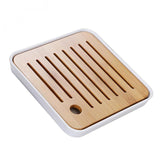 Max Bamboo Tea Tray Drainage Water Storage Kung Fu Tea set White S