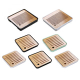 Max Bamboo Tea Tray Drainage Water Storage Kung Fu Tea set White S