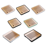 Max Bamboo Tea Tray Drainage Water Storage Kung Fu Tea set White S