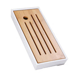 Max Kung Fu GongFu Tea Table Serving Tray Drainage Type White S 1