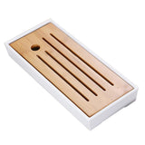 Max Kung Fu GongFu Tea Table Serving Tray Drainage Type White S 1