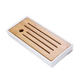 Max Kung Fu GongFu Tea Table Serving Tray Drainage Type White S 1