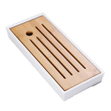 Max Kung Fu GongFu Tea Table Serving Tray Drainage Type White S 1