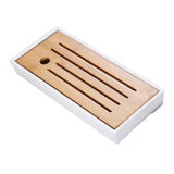 Max Kung Fu GongFu Tea Table Serving Tray Drainage Type White S 1