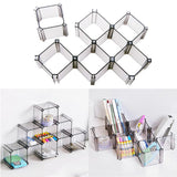 Maxbell 6Pcs Honeycomb Socks Underwear Storage Box Compartment Cabinet gray