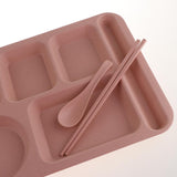 Maxbell Food Storage Container Divided Serving Tray Cafeteria Mess Tray Pink