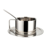 Maxbell Coffee Cup Set Stainless Steel Double Walled Cups Tea Cup Saucer Spoon S - Aladdin Shoppers