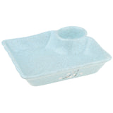 Maxbell Ceramics Dumpling Dishes With Dish Plate Sushi Tray Food Snack Plate blue