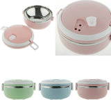 Max Student Stainless Steel Thermal Lunch Box Portable Tiffin Bento Box Pink