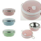 Max Student Stainless Steel Thermal Lunch Box Portable Tiffin Bento Box Pink