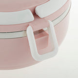 Max Student Stainless Steel Thermal Lunch Box Portable Tiffin Bento Box Pink