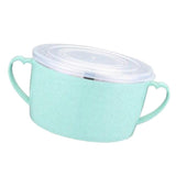 Max Stainless Steel Kids Noodles Bowl with Spoon for Ramen Soup Rice Snack Green