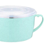 Max Stainless Steel Kids Noodles Bowl with Spoon for Ramen Soup Rice Snack Green
