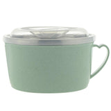 Max Stainless Steel Kids Noodles Bowl with Spoon for Ramen Soup Rice Snack Green