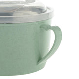 Max Stainless Steel Kids Noodles Bowl with Spoon for Ramen Soup Rice Snack Green