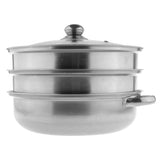 Max Stainless Steel Steam Cooker Steamer Pan Cook Pot Set Glass Lid  3 Tier A