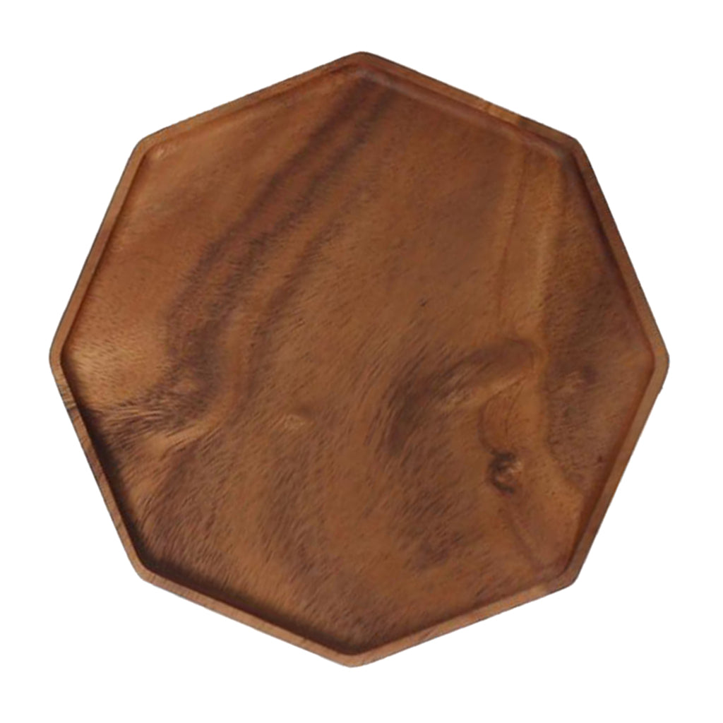 Max Wood Food Serving Tray For Breakfast in Bed Party Octagonal plate (large )