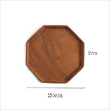 Max Wood Food Serving Tray For Breakfast in Bed Party Octagonal plate (small)