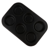 Maxbell  Non-Stick Muffin Top Pan Cupcake Cookie Molds Bakeware 6 Holes Black