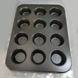 Maxbell  Non-Stick Muffin Top Pan Cupcake Cookie Molds Bakeware 12 Holes Small Grey