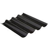 Max Non stick French Bread Baguette Tray 4 Slot Perforated Bake Pan  Black