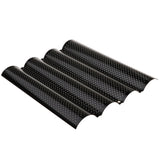 Max Non stick French Bread Baguette Tray 4 Slot Perforated Bake Pan  Black