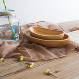 Max Wooden Salad Serving Bowl Fruit Snacks Cake Dessert Ice Cream Angled Bowl L
