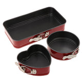 Max 3pcs Springform Pan set Nonstick Cake Pan Bakeware Cheesecake Pan red