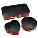 Max 3pcs Springform Pan set Nonstick Cake Pan Bakeware Cheesecake Pan red