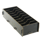 Max 9 Dividers Name Card Wooden business card case office desktop Black