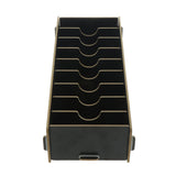 Max 9 Dividers Name Card Wooden business card case office desktop Black