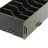 Max 9 Dividers Name Card Wooden business card case office desktop Black
