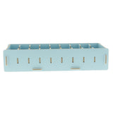 Max 9 Dividers Name Card Wooden business card case office desktop Light blue