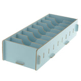 Max 9 Dividers Name Card Wooden business card case office desktop Light blue