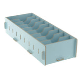 Max 9 Dividers Name Card Wooden business card case office desktop Light blue