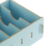 Max 9 Dividers Name Card Wooden business card case office desktop Light blue