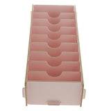 Max 9 Dividers Name Card Wooden business card case office desktop Light pink