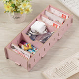 Max 9 Dividers Name Card Wooden business card case office desktop Light pink
