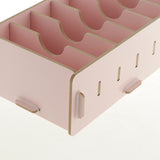 Max 9 Dividers Name Card Wooden business card case office desktop Light pink