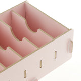 Max 9 Dividers Name Card Wooden business card case office desktop Light pink